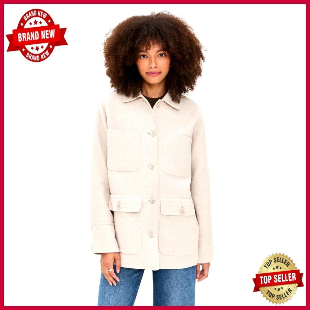 Wool Blend Casual Blazer Jacket with Pockets Long Sleeve Button Cuffs